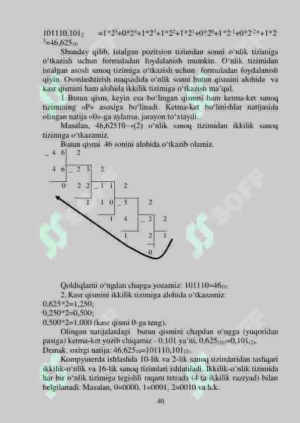 Turli xil sanoq sistemalarida arifmetik amallar 2