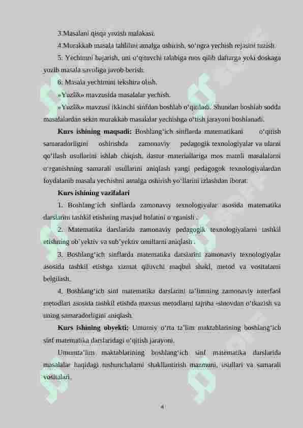 Boshlang‘ich sinf o‘quvchilariga jadvallar yordamida berilgan topshiriqlarni yechishga o‘rgatish metodikasi (2-sinf misolida) 4