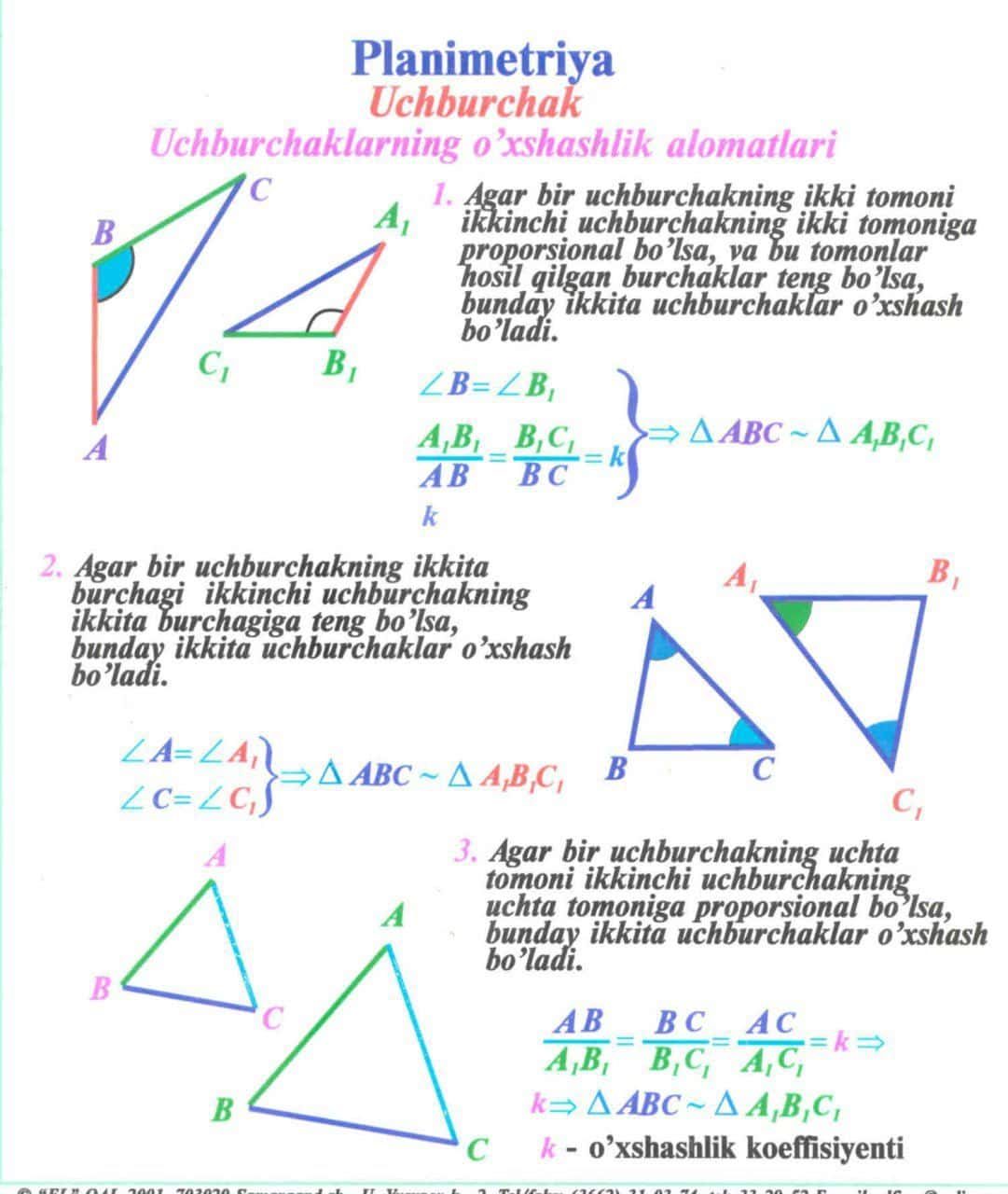Matematika fani uchun ko'rgazmalar. 1