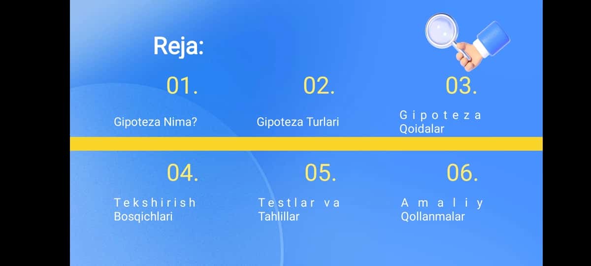 gipoteza va ularni tekshirish 2