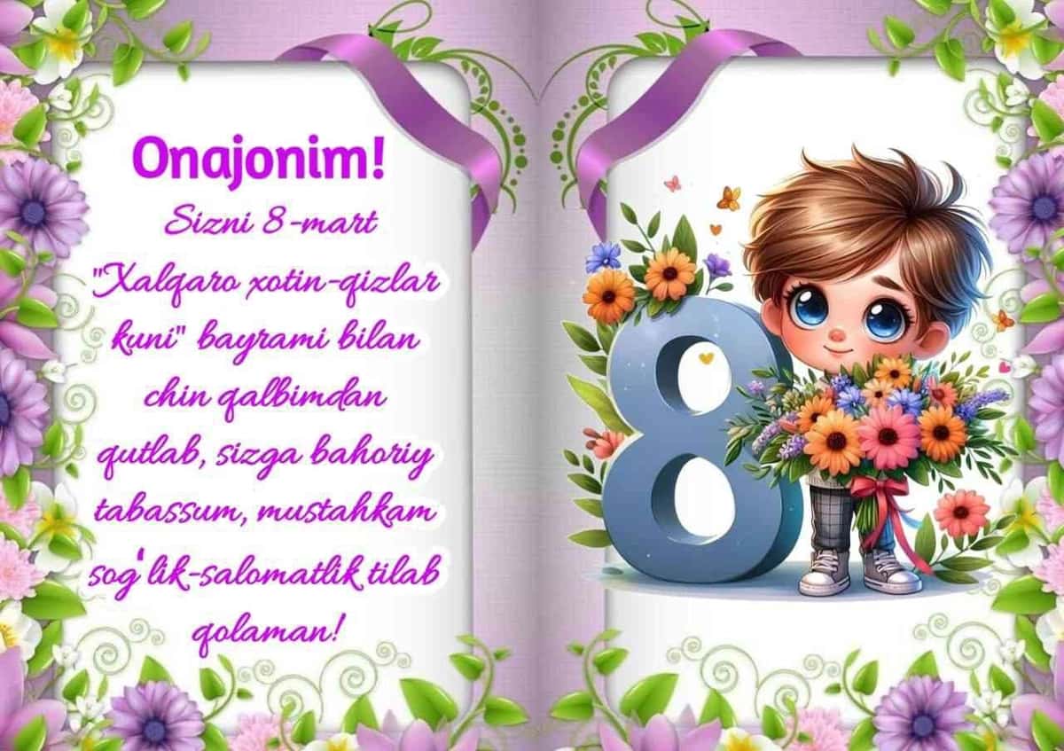Onajonlar uchun 8-mart bayram tabrigi 1