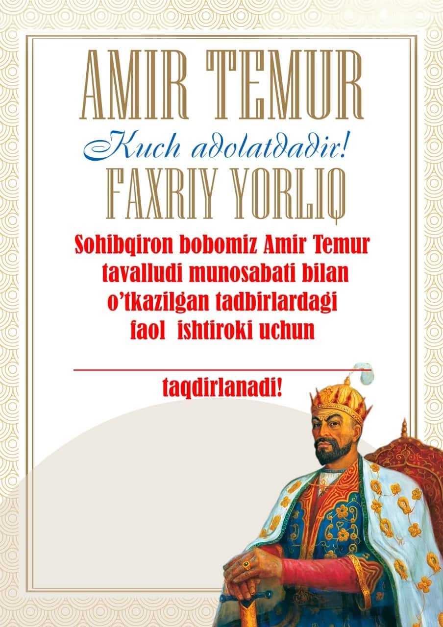 Amir Temurga Maqtov yorliq 2