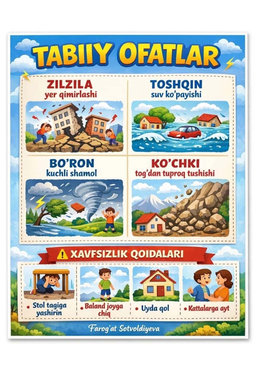 Tabiiy ofatlar, xavfsizlik qoidalari 2