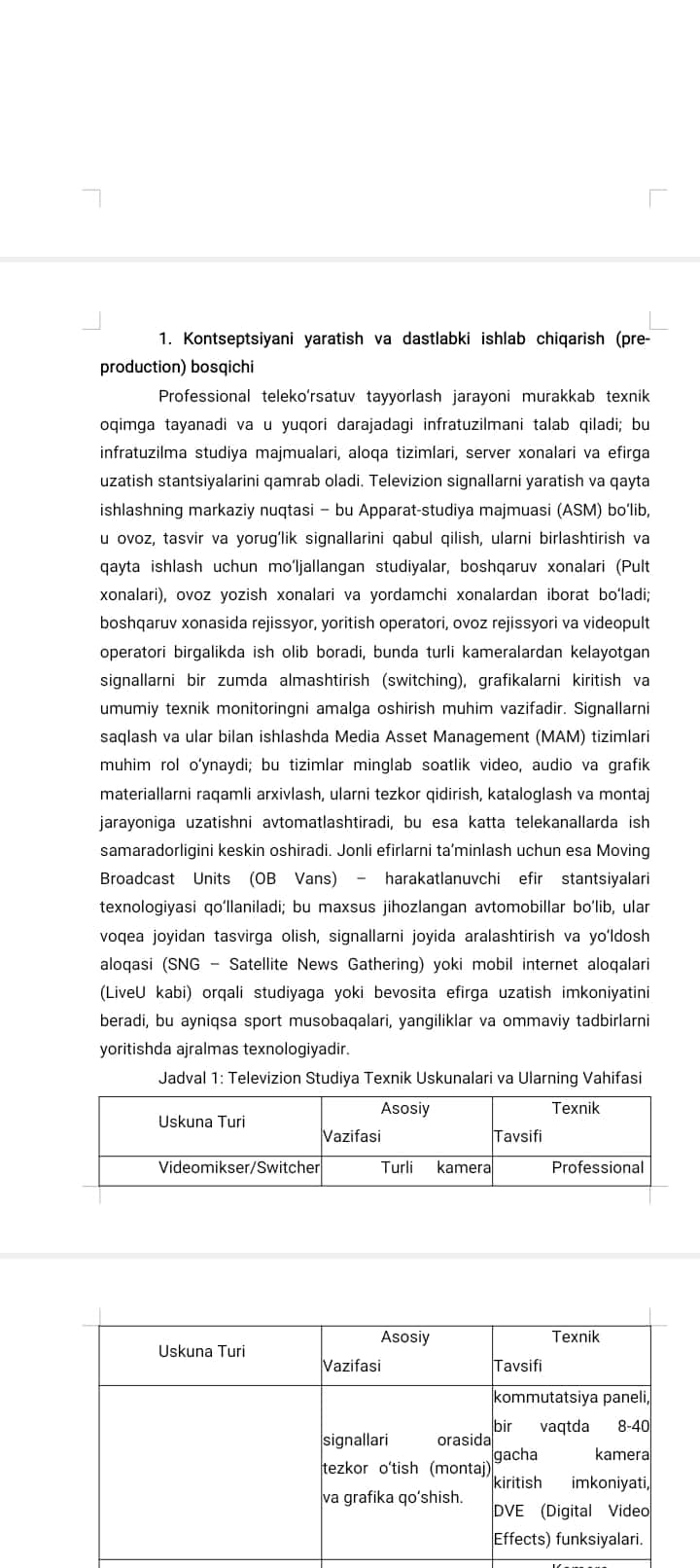 TELEKO’RSATUV TAYYORLASH TEXNOLOGIYASI 1