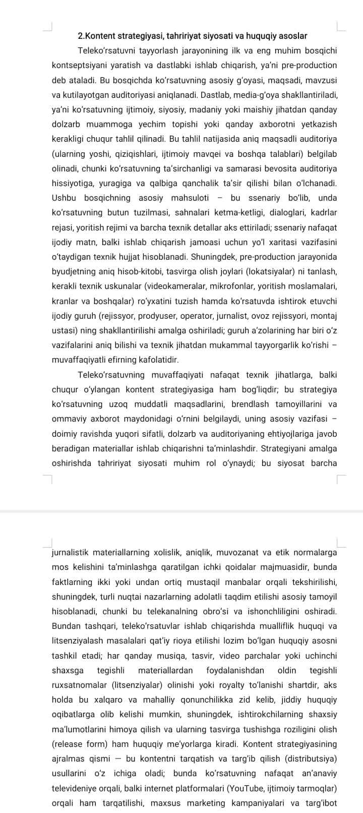 TELEKO’RSATUV TAYYORLASH TEXNOLOGIYASI 2