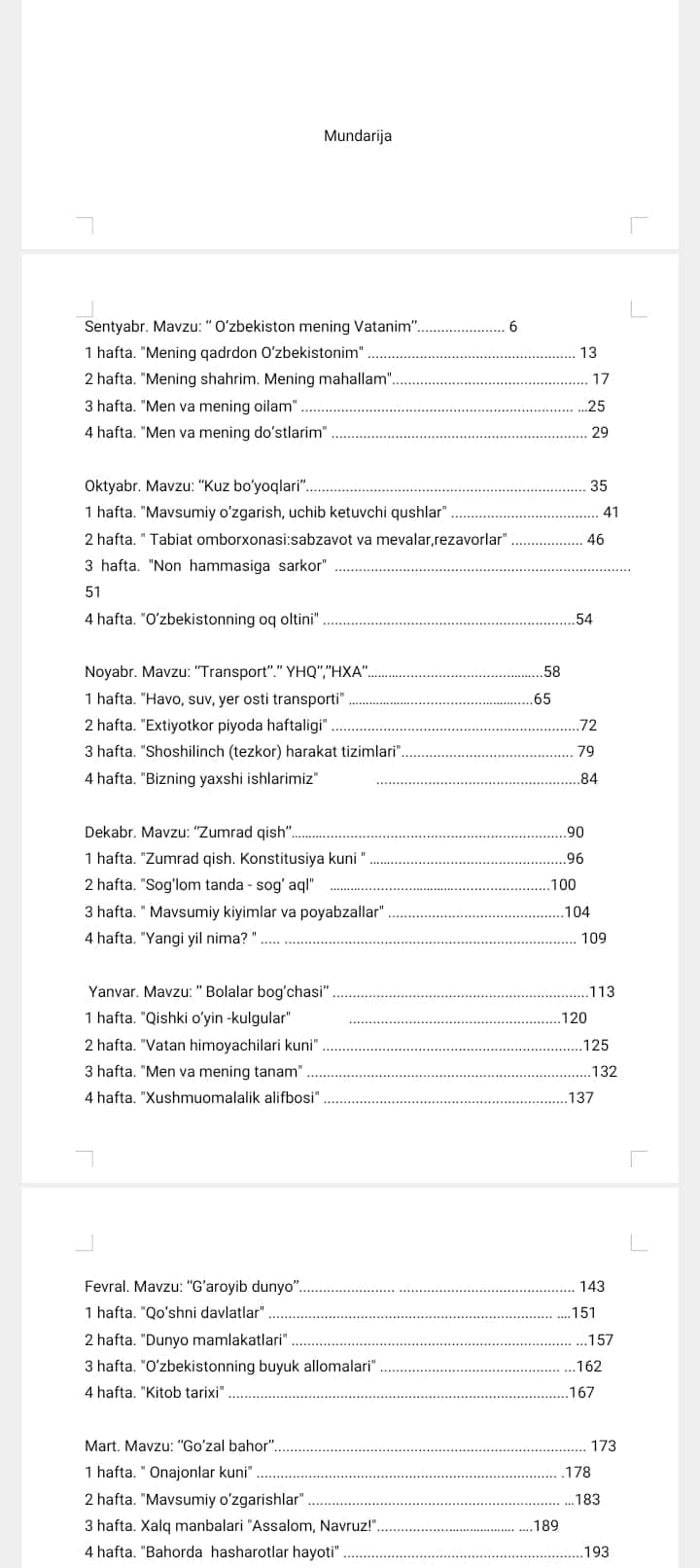 katta guruxlar tematik rejalar 1