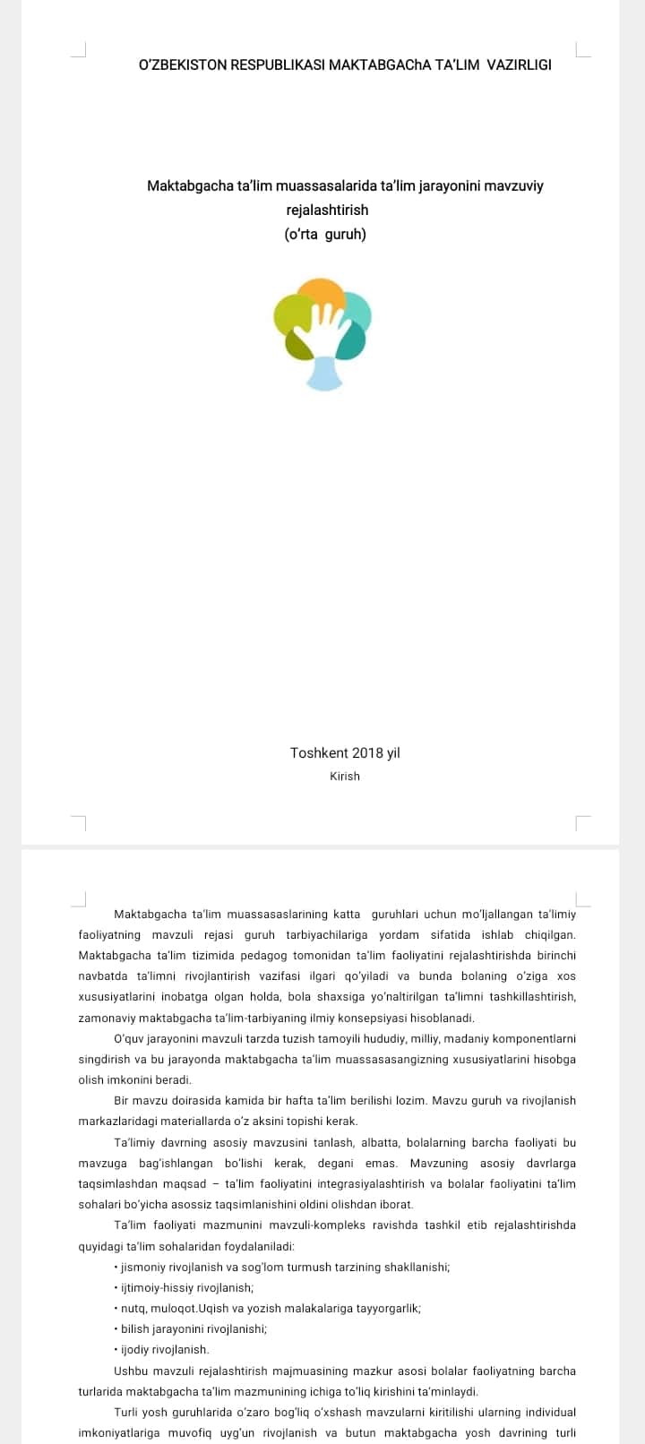 katta guruxlar tematik rejalar 2