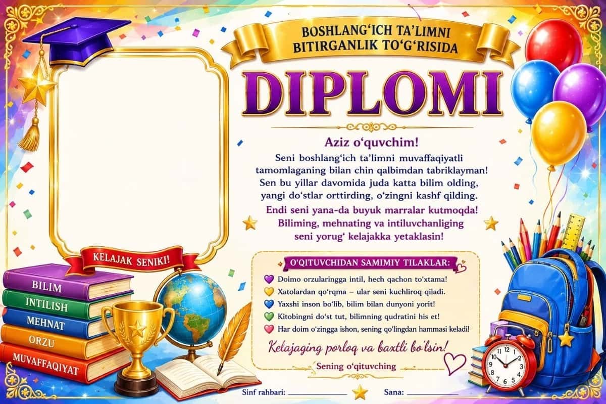 Diplom, Tashakkurnoma, Faxriy yorliq 1