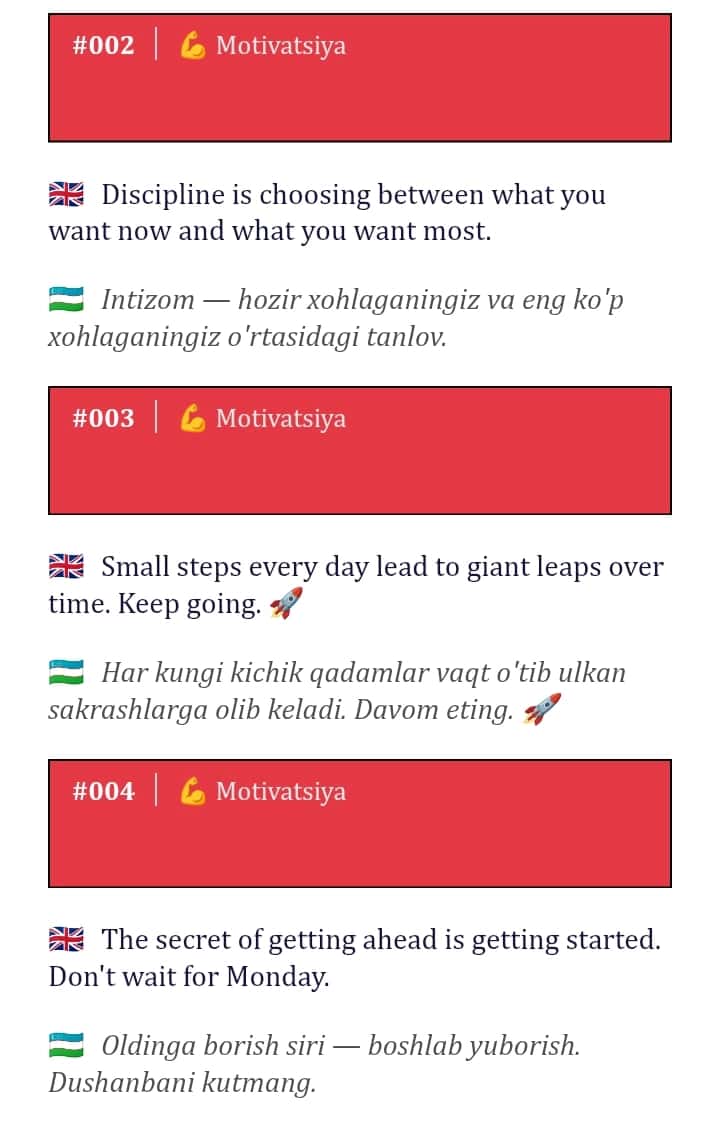 100 Premium Instagram & Social Media Captions
(English + O'zbekcha) 2