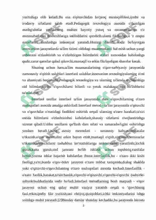 1-sinf “Tarbiya” darsligini o’rganish 2