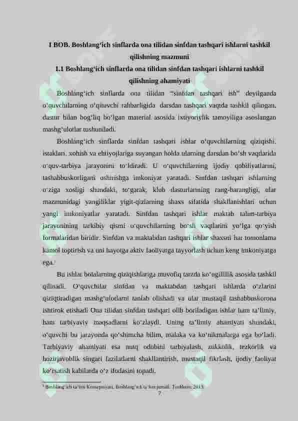 Boshlang‘ich sinfda ona tilidan sinfdan tashqari ishlarni tashkil qilish metodlari 7