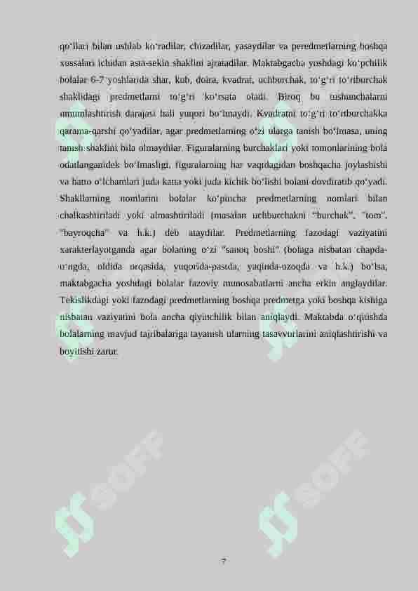Geometrik mazmundagi masalalar va ularni o‘rgatish metodikasi (1-4 sinflar) 7