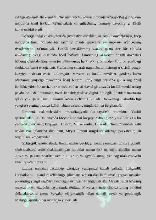 Limon yetishtirishning agrotexnik xususiyatlari 3