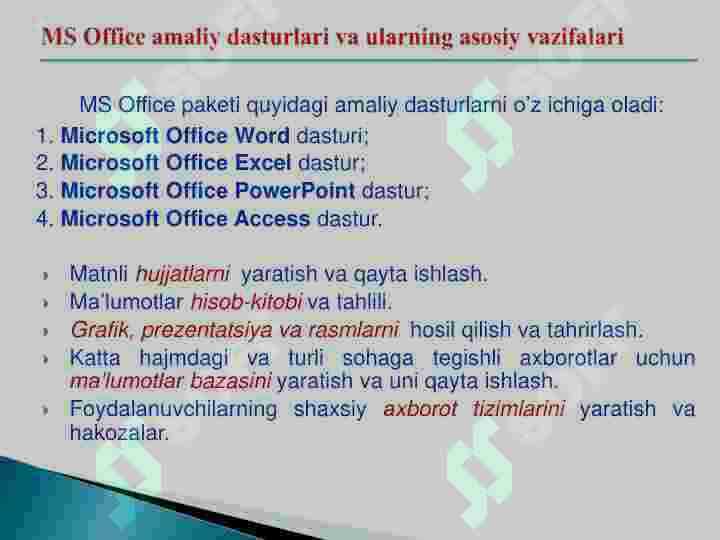 Mutaxassislik masalalarida axborot texnologiyalarini qo'llash 5