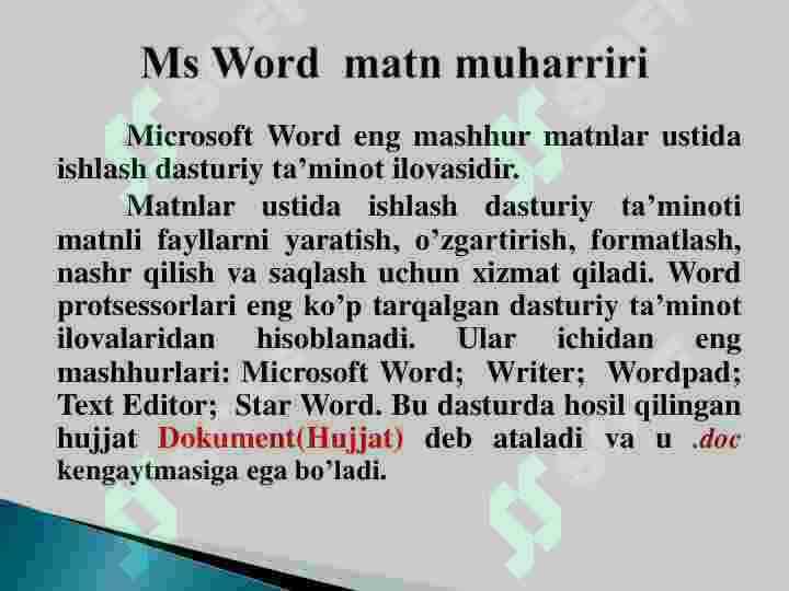 Mutaxassislik masalalarida axborot texnologiyalarini qo'llash 6