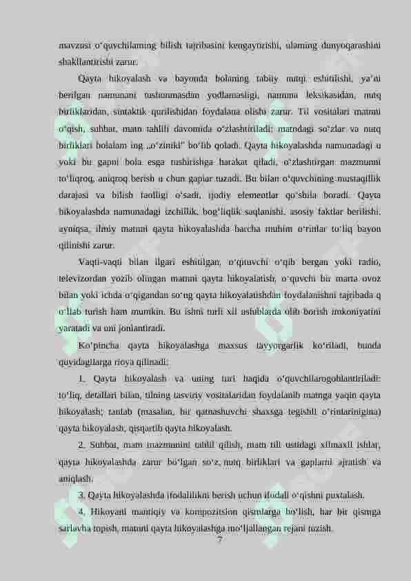 Boshlang‘ich sinfda bayon o‘tkazish metodlari 7