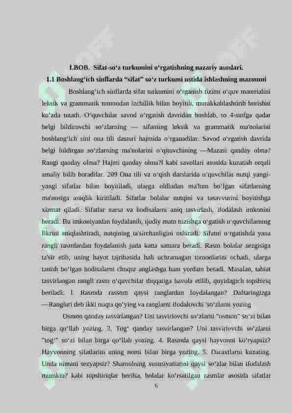 3-sinfda sifat mavzusini o‘rganish darslarini yangi pedagogik texnologiyalar asosida tashkil qilish 6