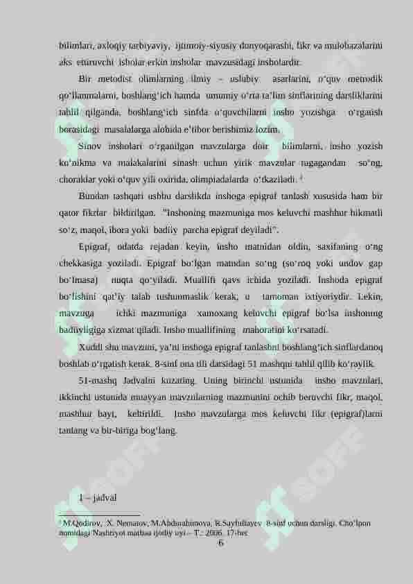 Boshlang'ich sinfda bayon yozishga o‘rgatish 6