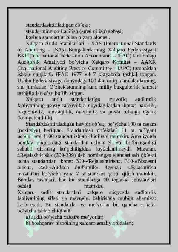 Auditning xalqaro standartlarining ahamiyati va vazifalari 6