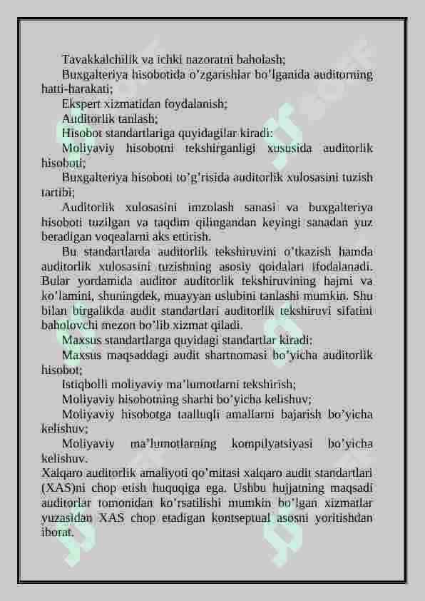 Auditning xalqaro standartlarining ahamiyati va vazifalari 8