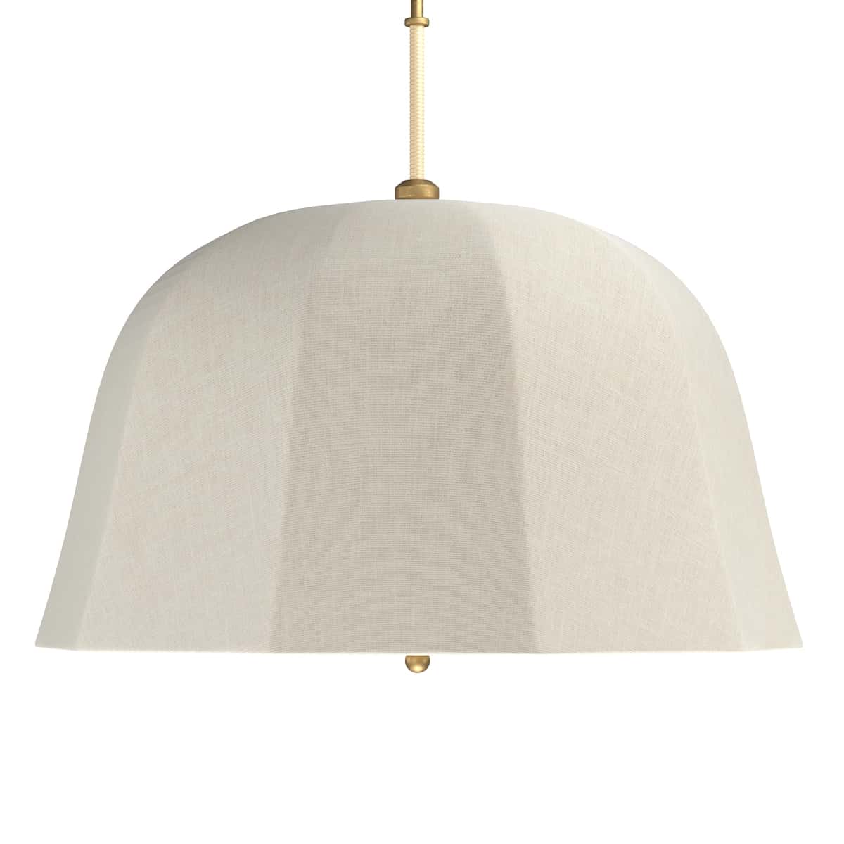 Allegra Rattan and Linen Dome Pendant Light 1