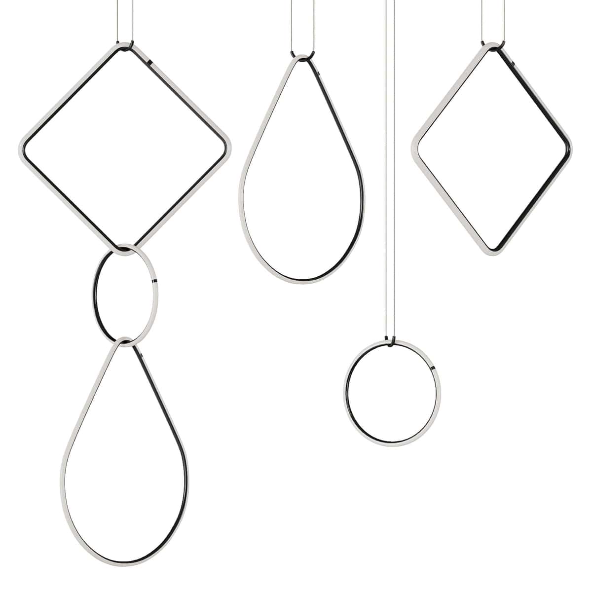 Arrangements Square Large Three Element Pendant 1