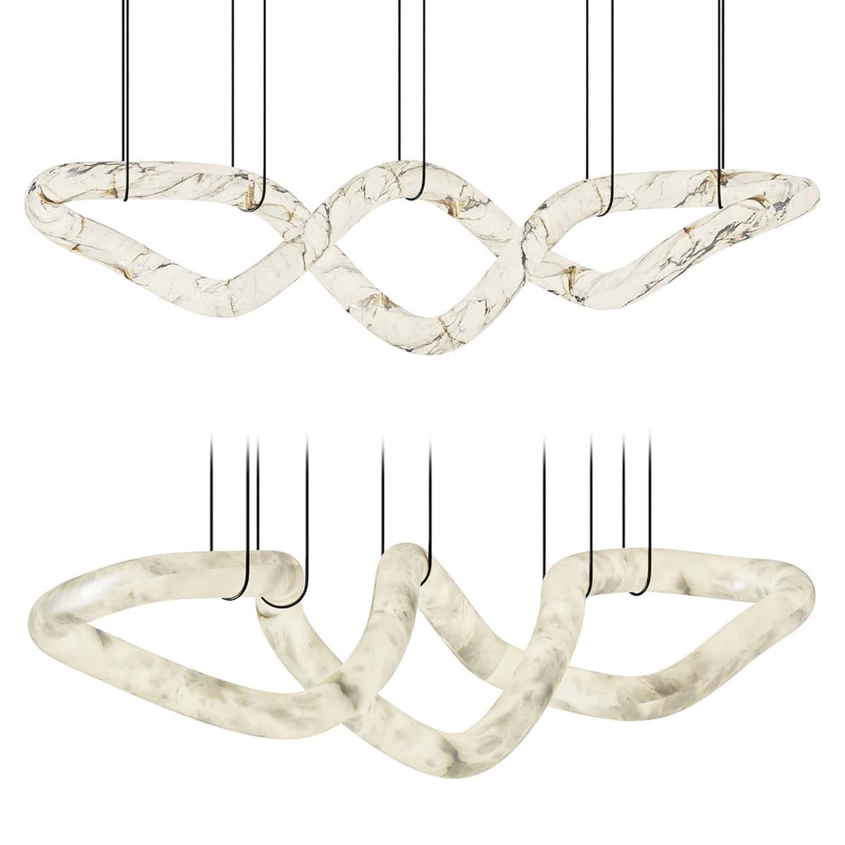 Designer Symmetrical Alabaster Pendant Chandelier 1