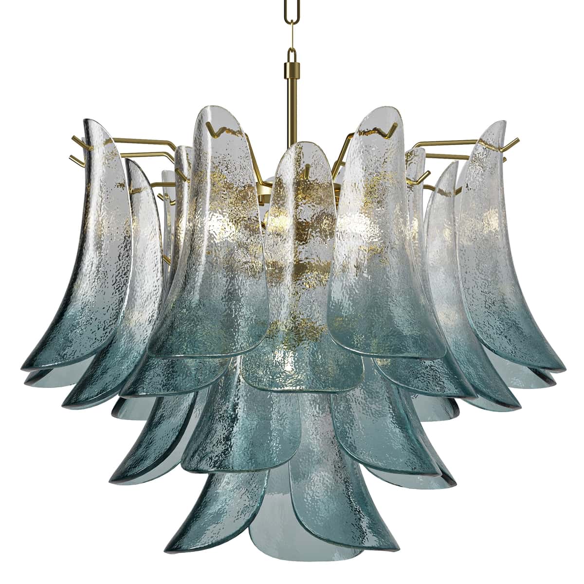 Blue Murano Style Glass Petals Chandelier 1