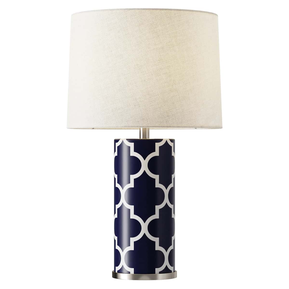Abbyson Madison Navy Blue Lattice Table Lamp 1