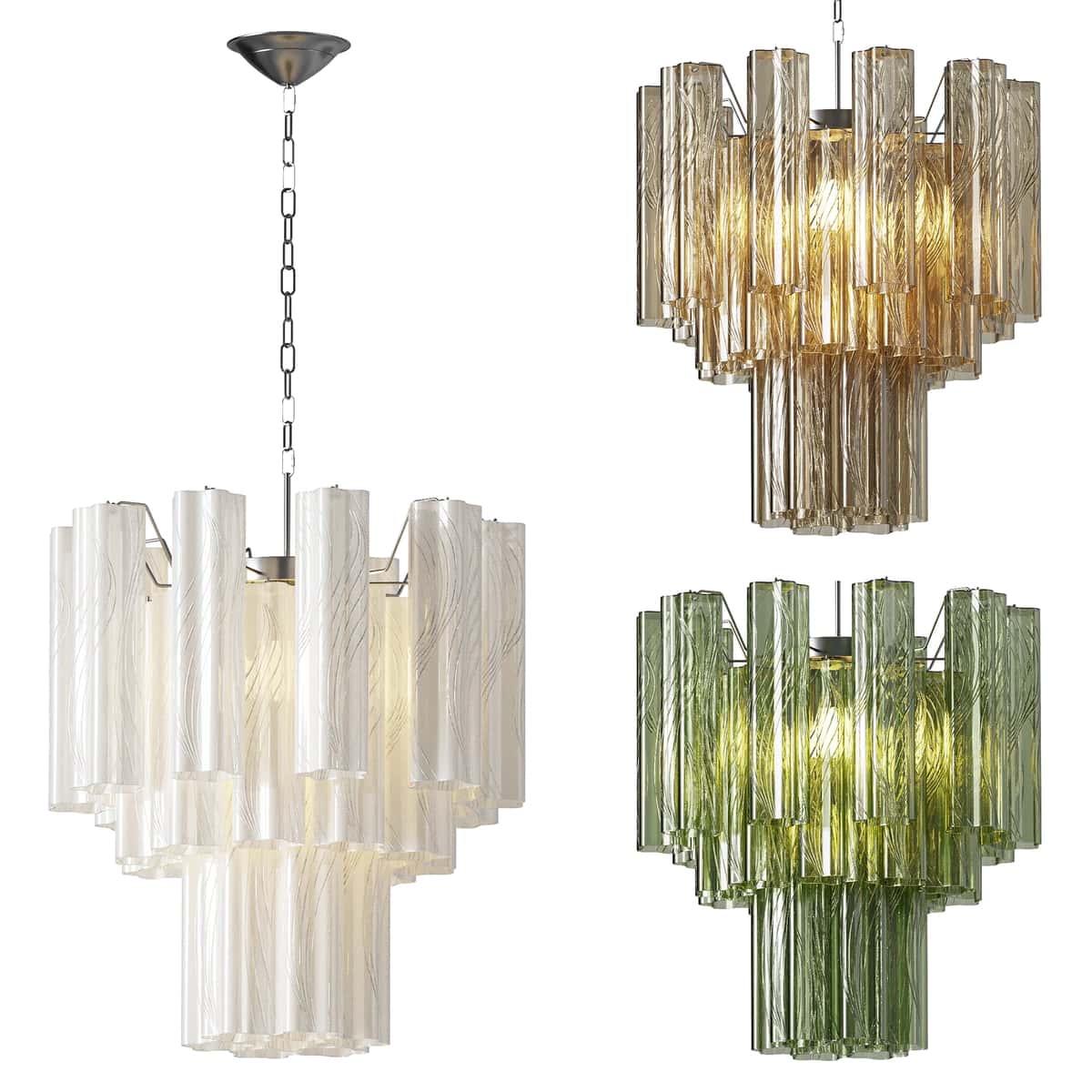 Azzura Glass Chandelier white 1