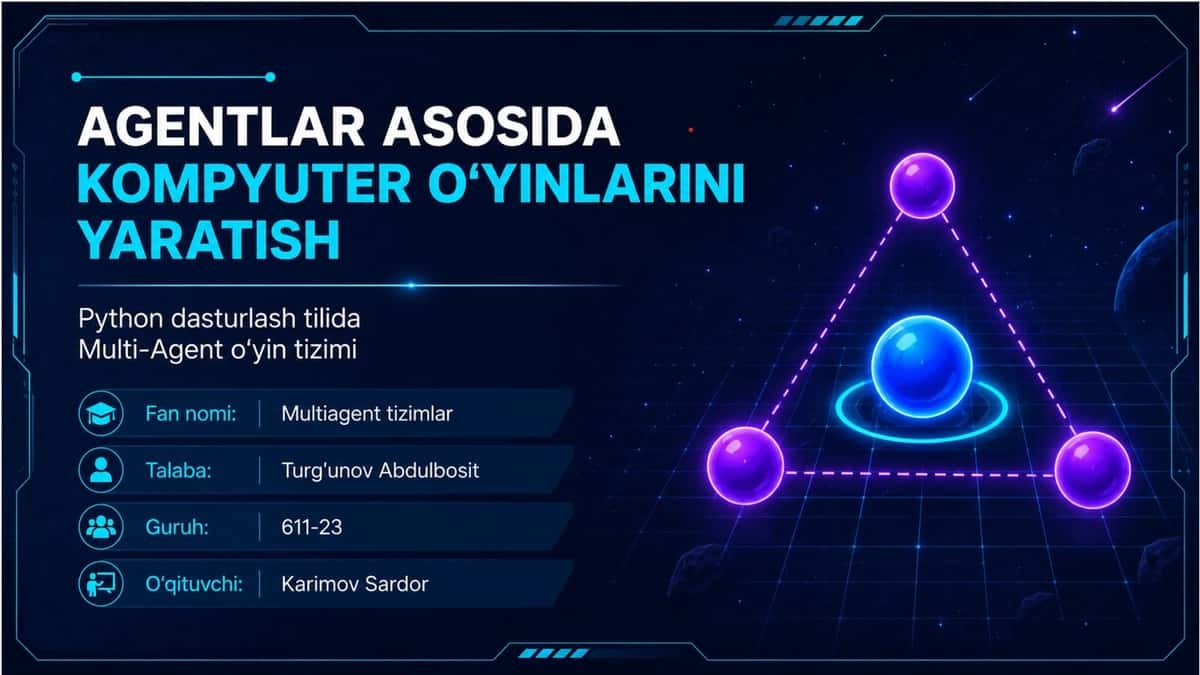Multiagnet orqali o'yin tizimi 1