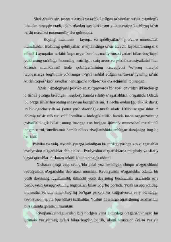 Yosh va pedagogik psixologiya fanining tadqiqot sohasi va muammolari 4