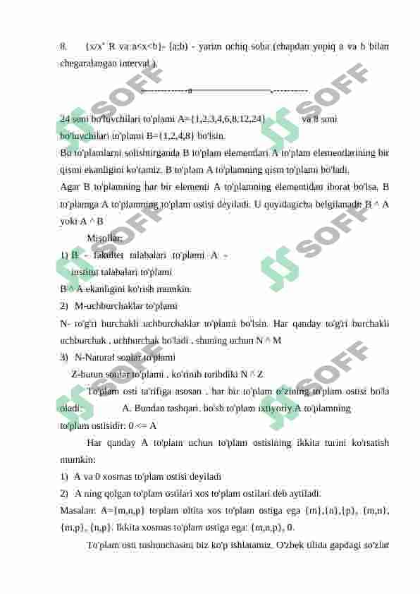 TO’PLAMLAR VA ULARNING BERILISH USULLARI. MISOLLAR 6