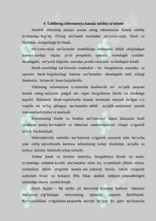 Korxonalarning ishlab chiqarish faoliyatini ifodalovchi ko'rsakichlarini tahlil qilish usullari 7