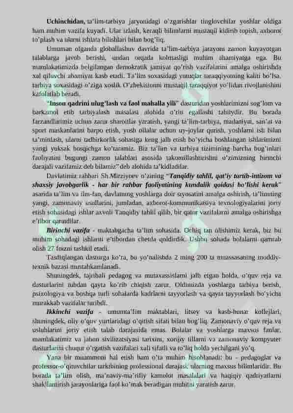 O'ZBEKISTONDA TA'LIM TIZIMINI MODERNIZATSIYALASH JARAYONLARI VA UNING HUQUQIY-ME'YORIY ASOSLARI 2