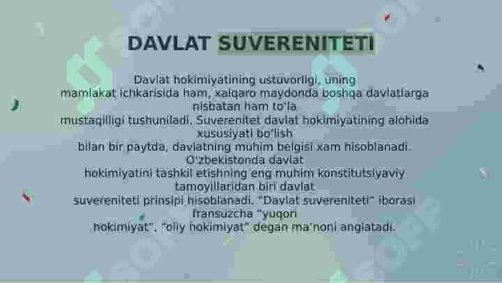 DAVLAT SUVЕRЕNITЕTI TUSHUNCHASI VA MOHIYATI. 8
