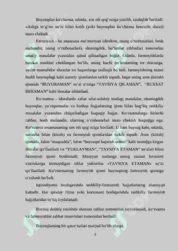 Sohaviy farmoyish hujjatlarining xususiyatlari 2