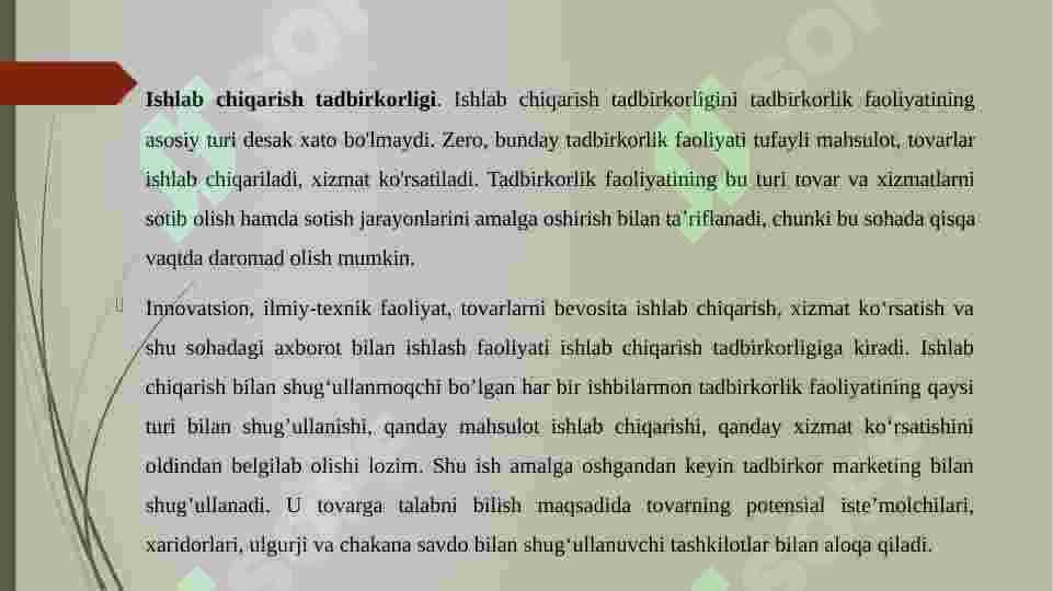Kichik biznes va tadbirkorlik faoliyatining turlari, shakllari va huquqiy asoslari. 5
