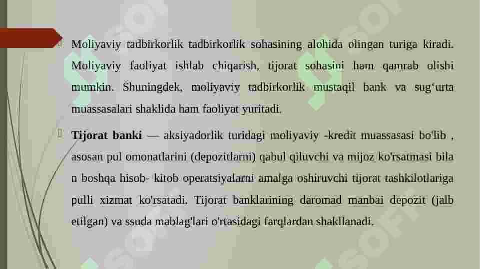 Kichik biznes va tadbirkorlik faoliyatining turlari, shakllari va huquqiy asoslari. 6