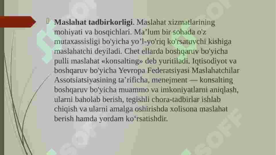 Kichik biznes va tadbirkorlik faoliyatining turlari, shakllari va huquqiy asoslari. 8