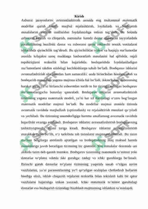 Boshqaruv tizimlarni tashkil qiluvchi  funksional tizimostilari va texnik vositalari 3