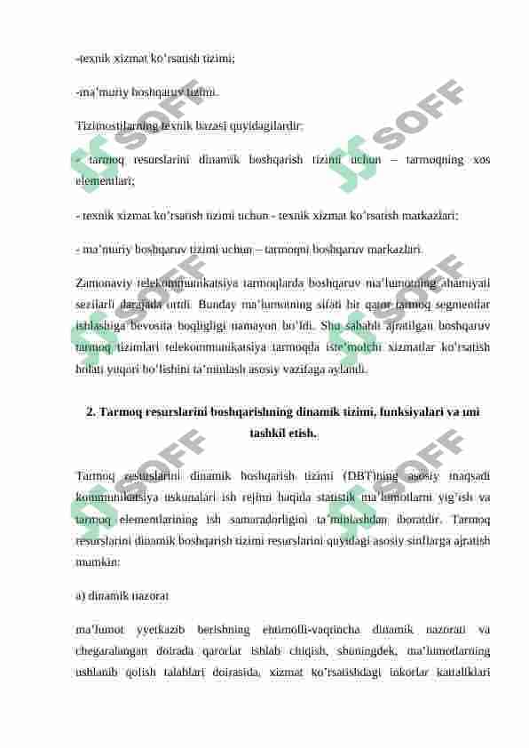 Boshqaruv tizimlarni tashkil qiluvchi  funksional tizimostilari va texnik vositalari 5