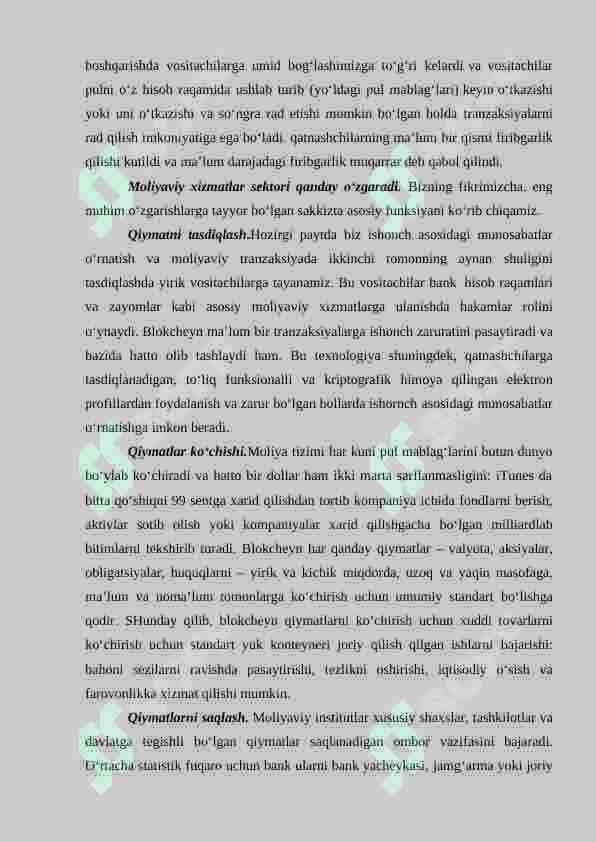 RAQAMLI IQTISODIYOTDA XAVFSIZLIK MASALALARI 8