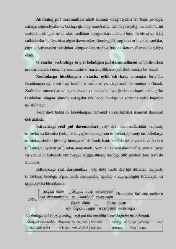 AHOLI TURMUSH DARAJASI STATISTIKASI 8