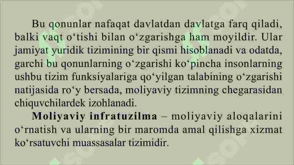Moliyaviy infratuzilma va moliyaviy tashkilotlar 3