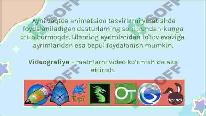 ANIMATSION DASTURLAR VA ULARNING IMKONIYATLARI 2
