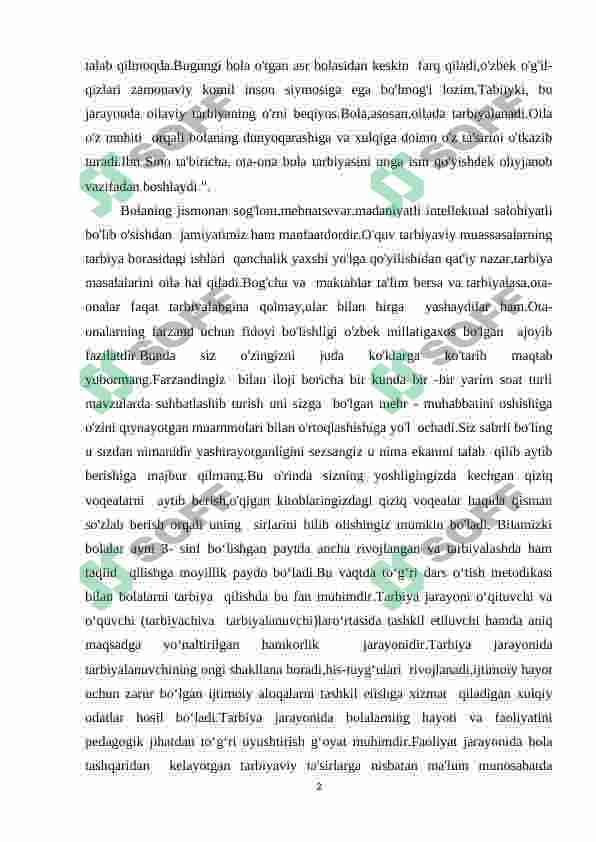 3-sinf Tarbiya darsligini o’rganish 2
