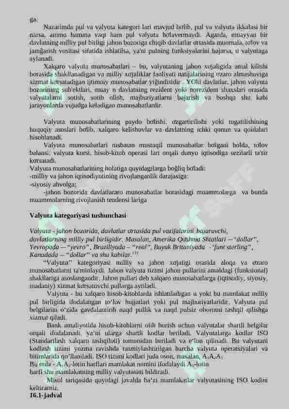 Pulning xalqaro munosabatlardagi harakati 5