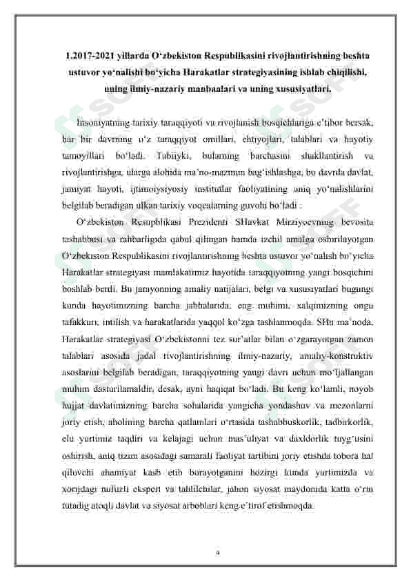 O'zbekiston Respublikasini yanada rivojlantirish bo‘yicha 2017-2021 yillarga mo‘ljallangan Harakatlar strategiyasi 4