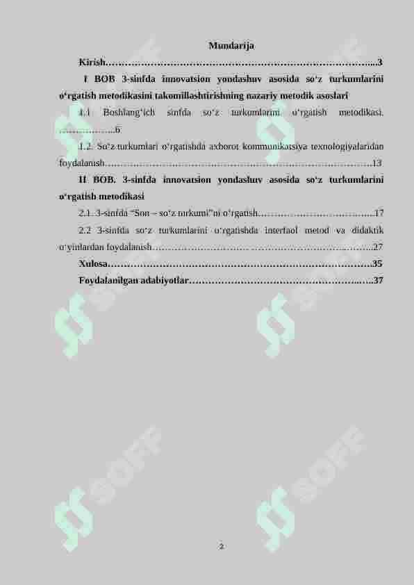 3-sinfda innovatsion yondashuv asosida so‘z turkumlarini o‘rgatish metodikasini takomillashtirish 2